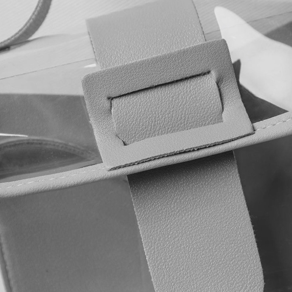CLEAR CROSSBODY BAG WITH PINK TRIM & A TOP HANDLE - Picture 8 of 11